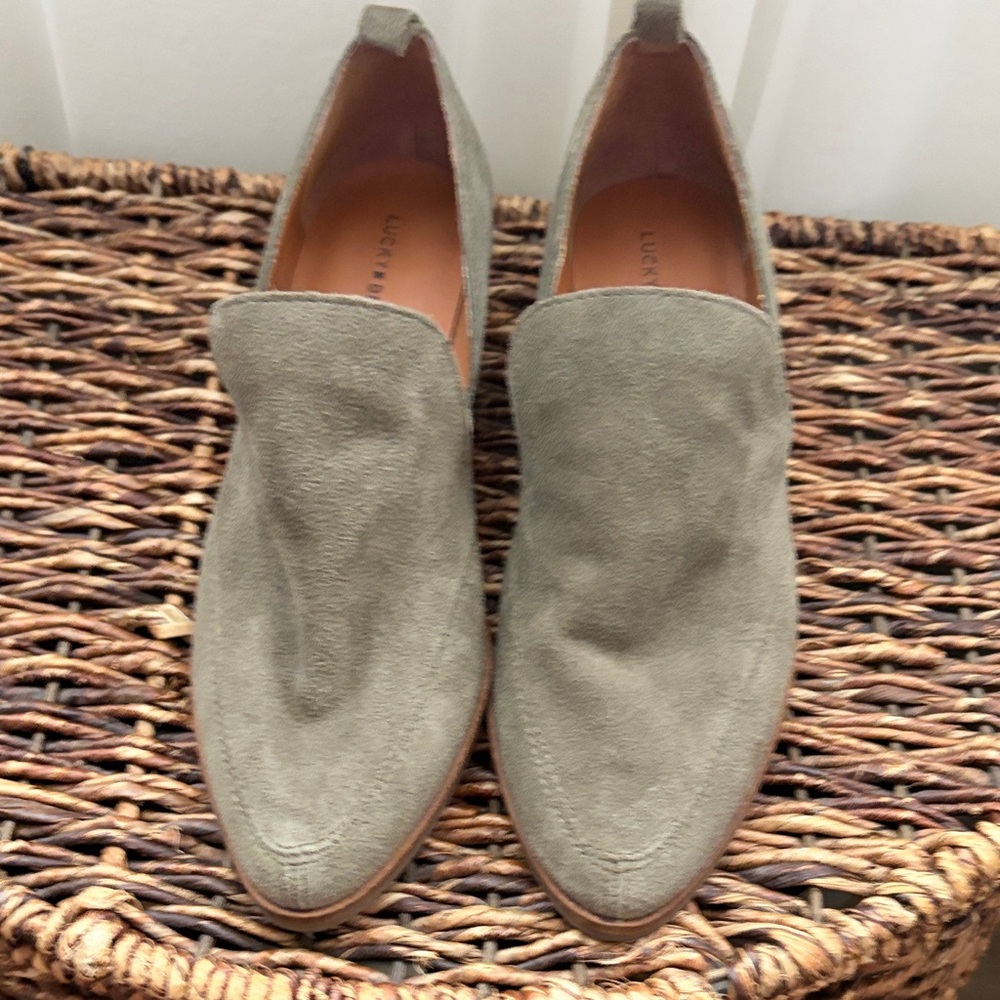 Lucky Brand Suede Loafers - olive green